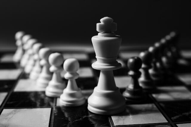 chess pieces which symbolize a core component to any marketing endeavor, strategy. Marketing strategy is a skill that many marketers lack and it separated the good from the great.